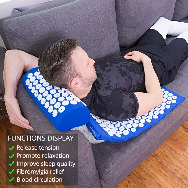 Relaxing 3-Piece Acupressure Mat Set with Pillow and Carry Bag
