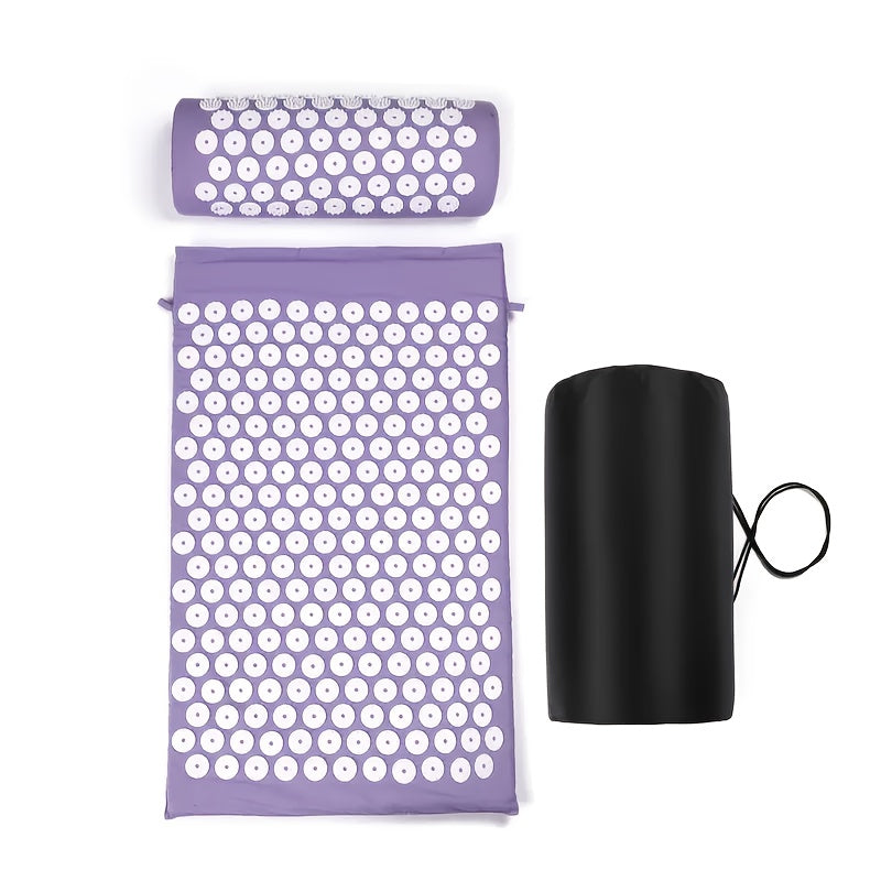 Relaxing 3-Piece Acupressure Mat Set with Pillow and Carry Bag