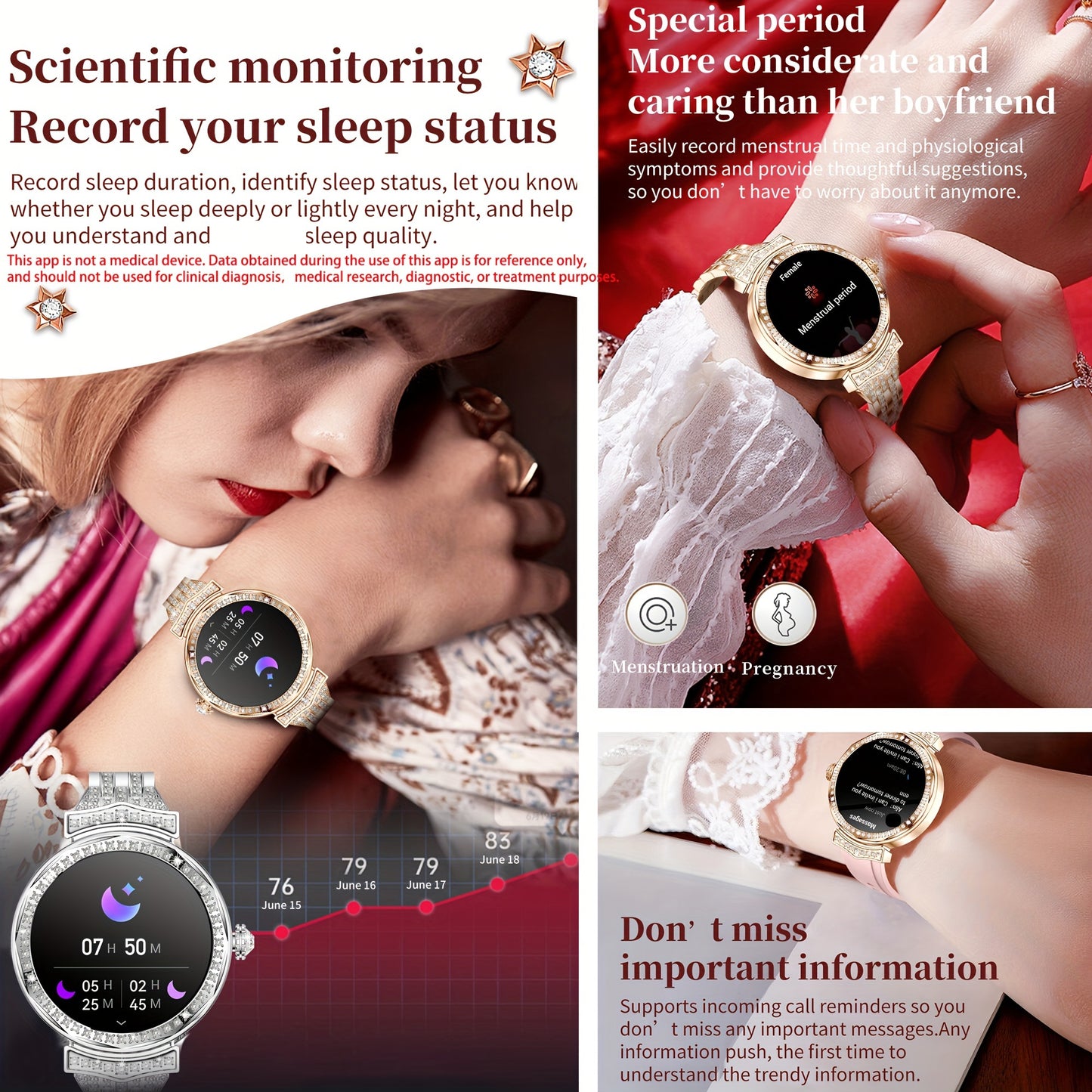 1.32" AMOLED Smart Watch For Women, Answer/ Make Calls