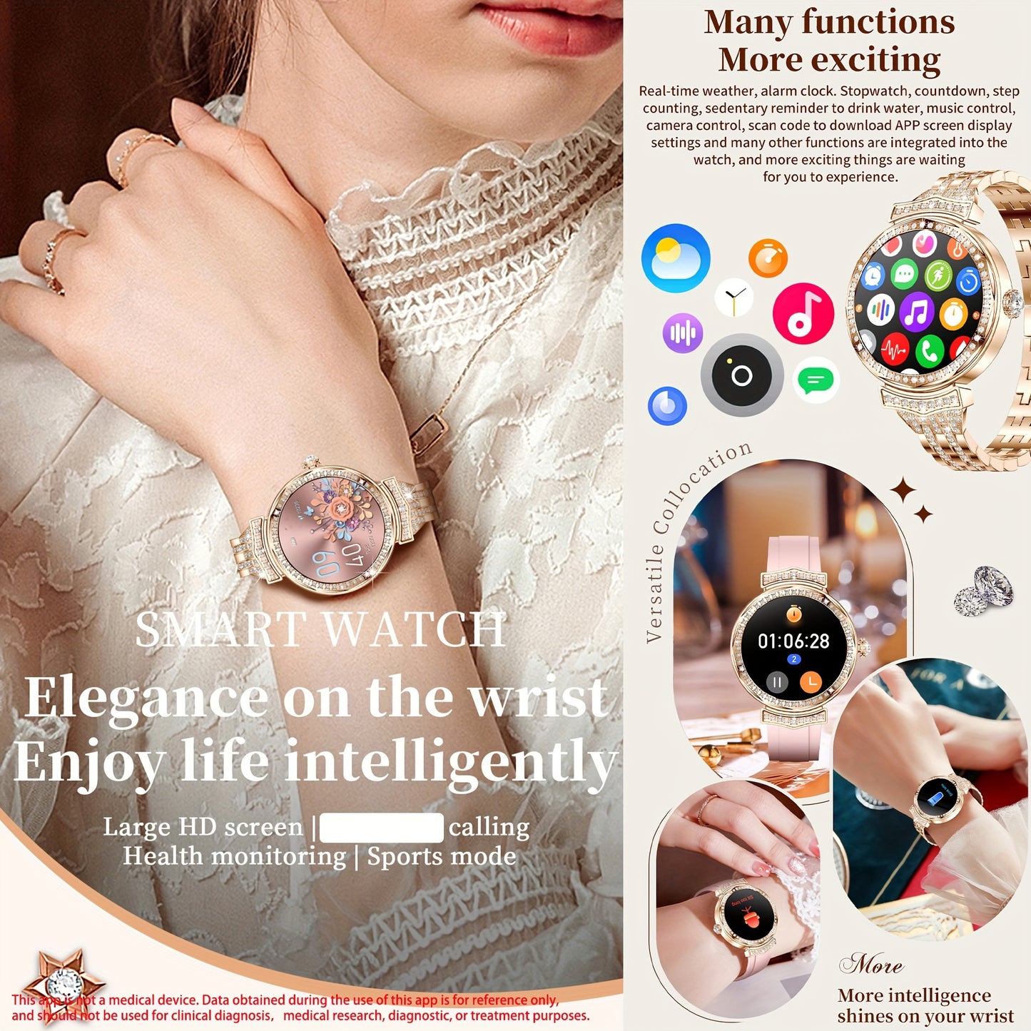 1.32" AMOLED Smart Watch For Women, Answer/ Make Calls