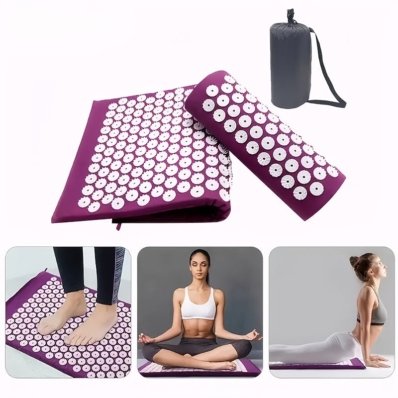Relaxing 3-Piece Acupressure Mat Set with Pillow and Carry Bag
