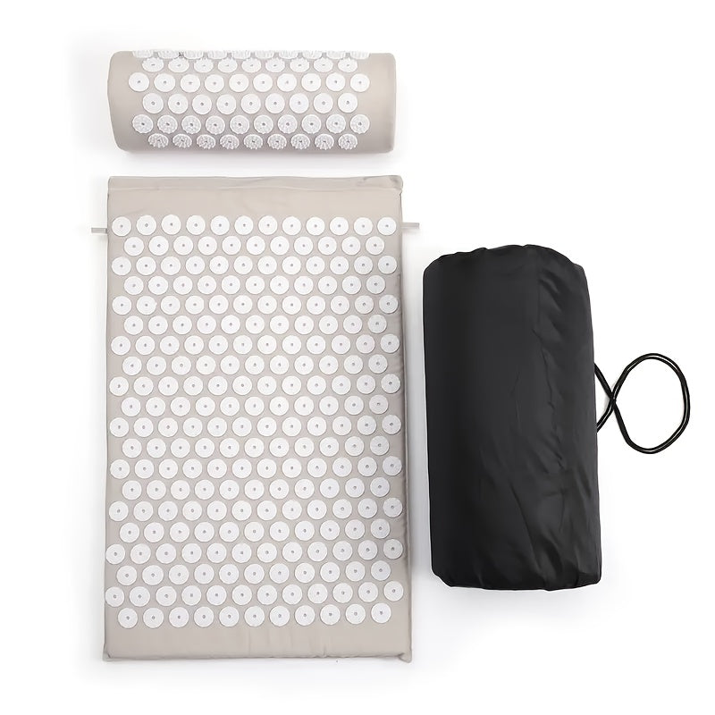 Relaxing 3-Piece Acupressure Mat Set with Pillow and Carry Bag