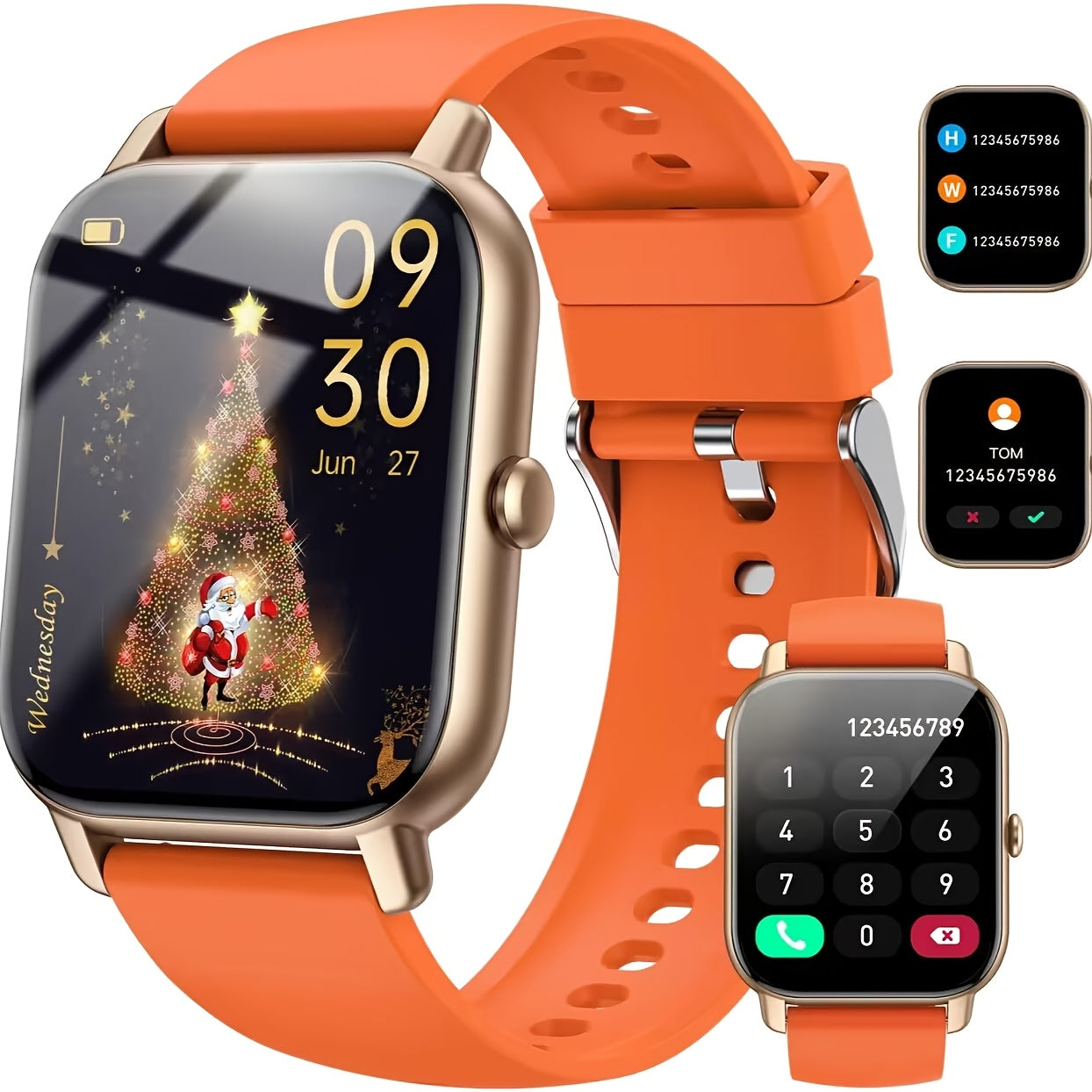 p66 Smartwatch (answering/making calls), 1.8-inch (approximately 1.85 inch) men's and women's smartwatch