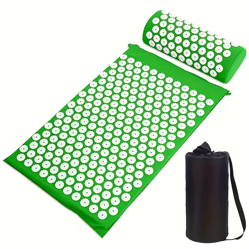 Relaxing 3-Piece Acupressure Mat Set with Pillow and Carry Bag