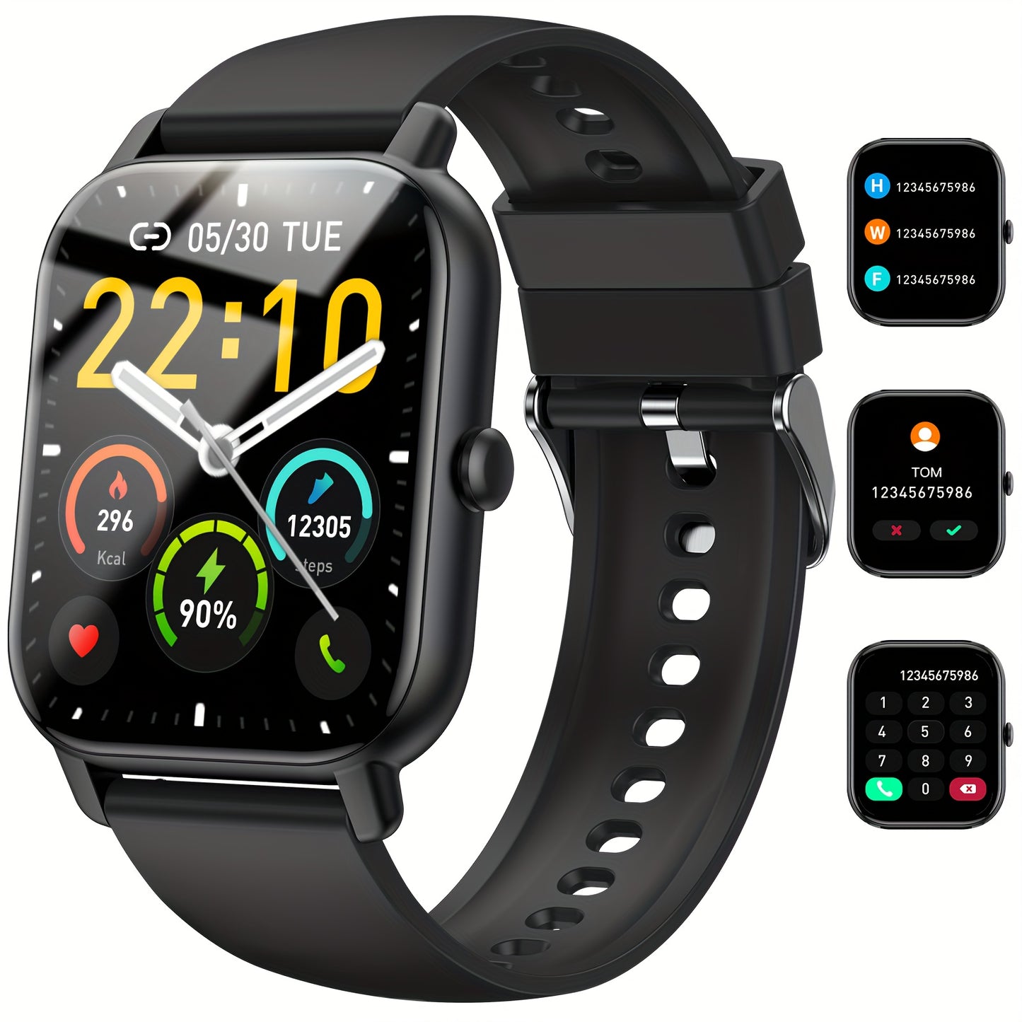p66 Smartwatch (answering/making calls), 1.8-inch (approximately 1.85 inch) men's and women's smartwatch