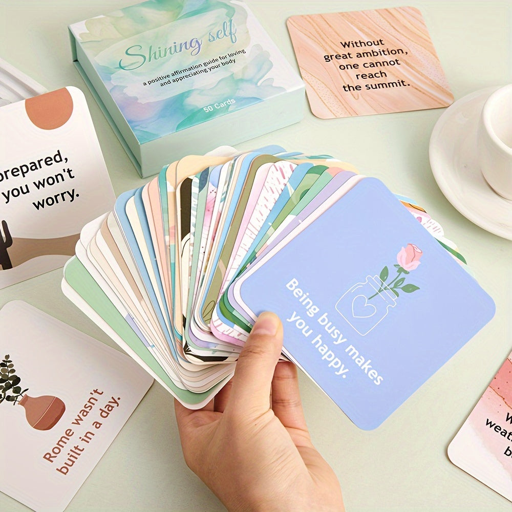 Inspirational Affirmation Cards for Women & Men - 50 Double-Sided