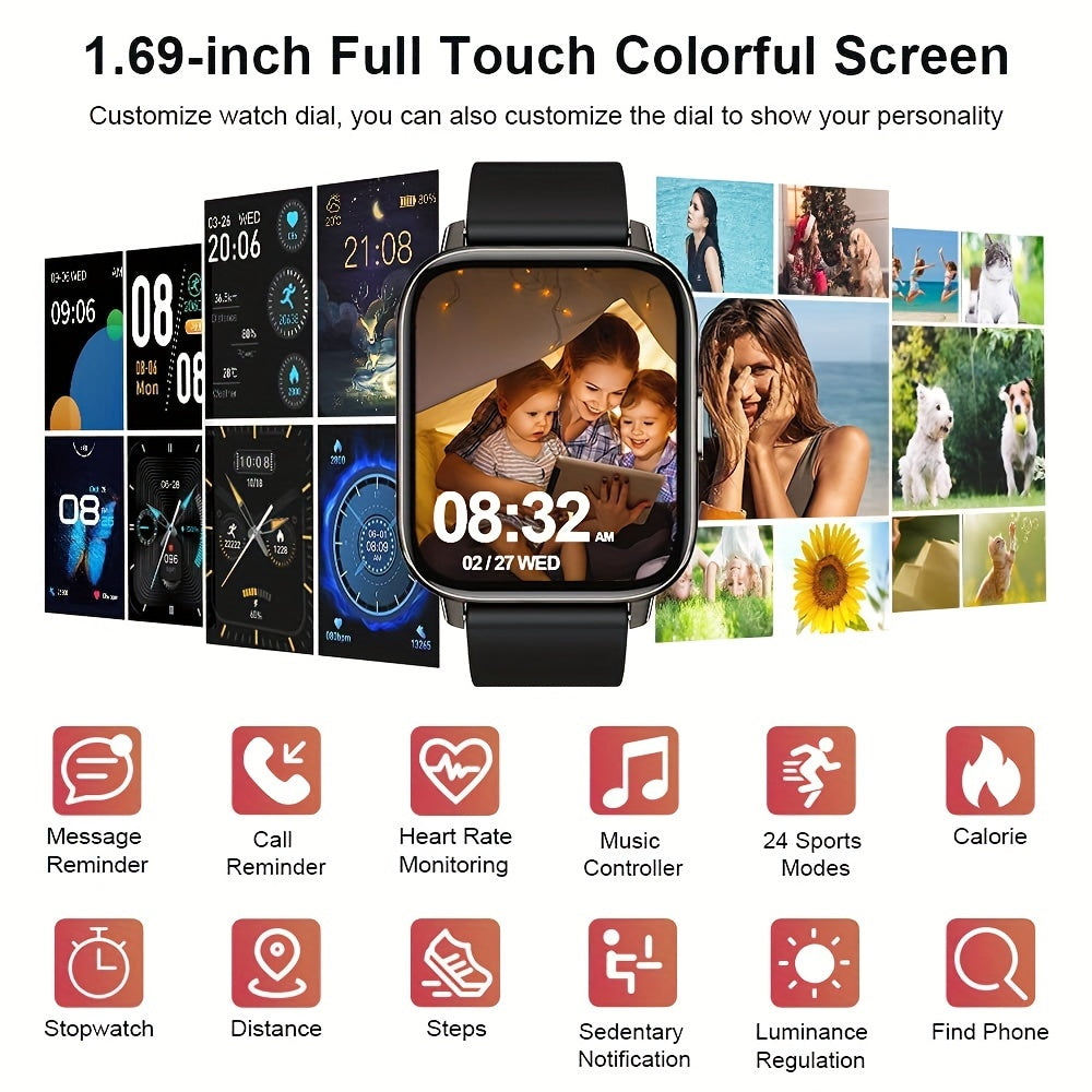 P32 smartwatch, female and male fitness activity tracker