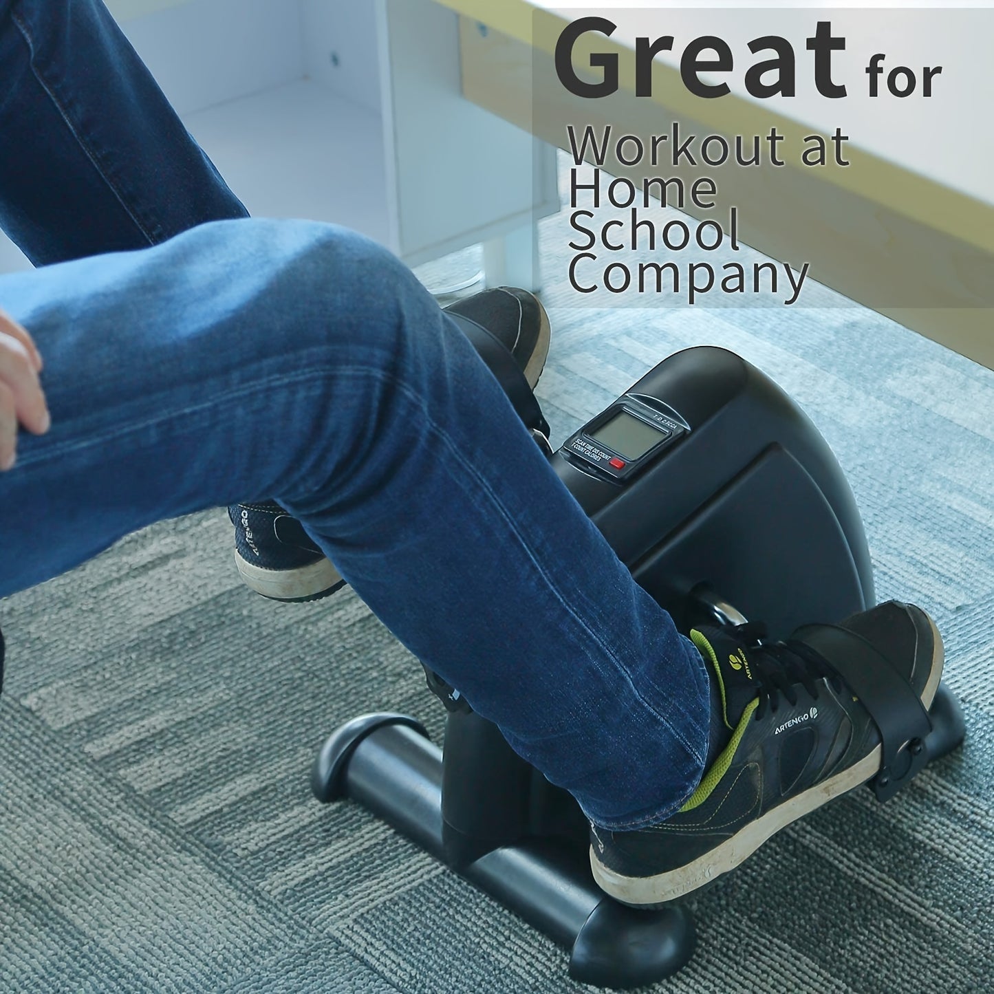 Himaly Compact Under Desk Exercise Bike - Adjustable Resistance