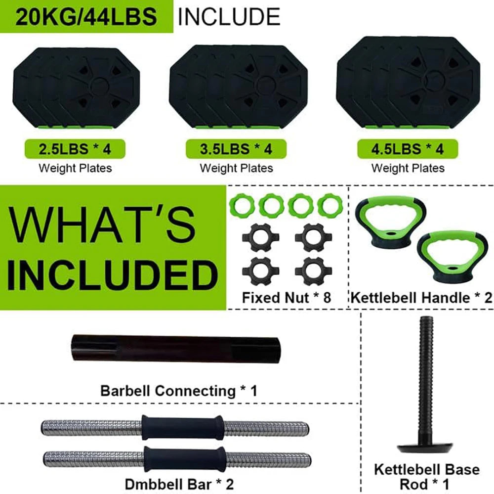 4 In 1 Adjustable Dumbbell Set 44lbs Weight Set Octagon