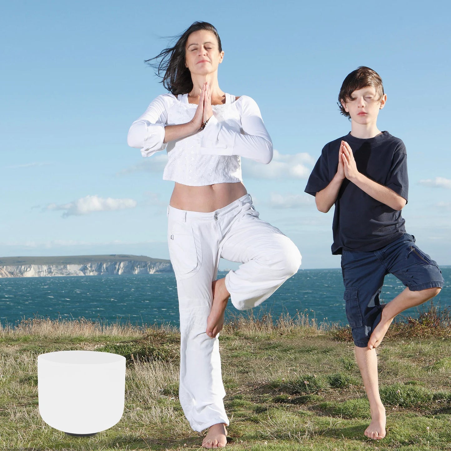 White Crystal Singing Bowl Solar Plexus Chakra 8 Helps Meditate