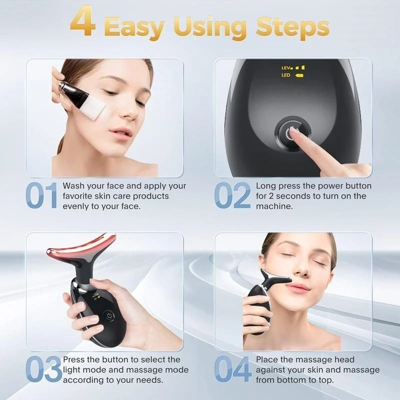 Vibrating Neck Device Beauty Gift Portable USB Charging Massager