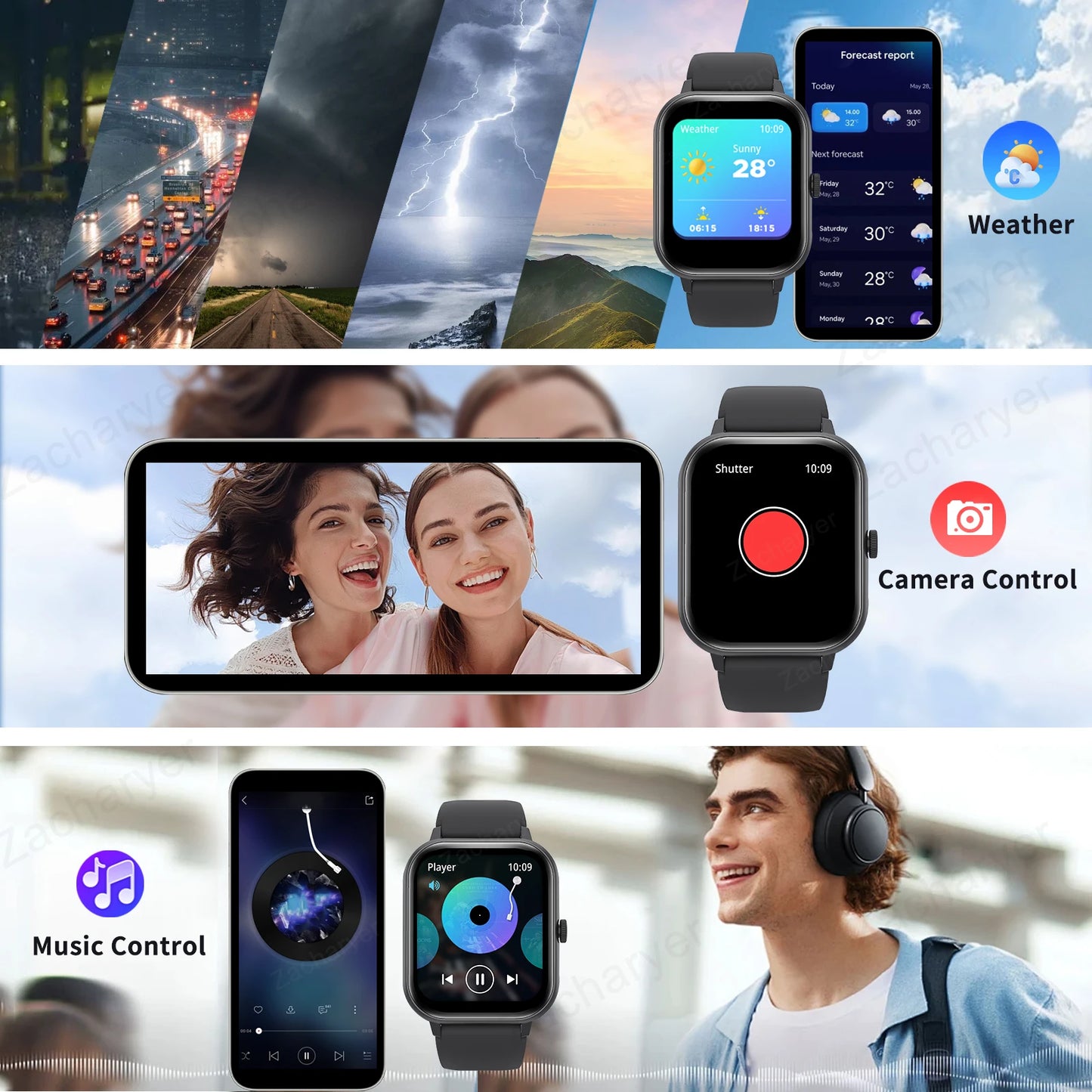 SmartWatch Touch Screen Sport Wireless Calling Fitness Tracker