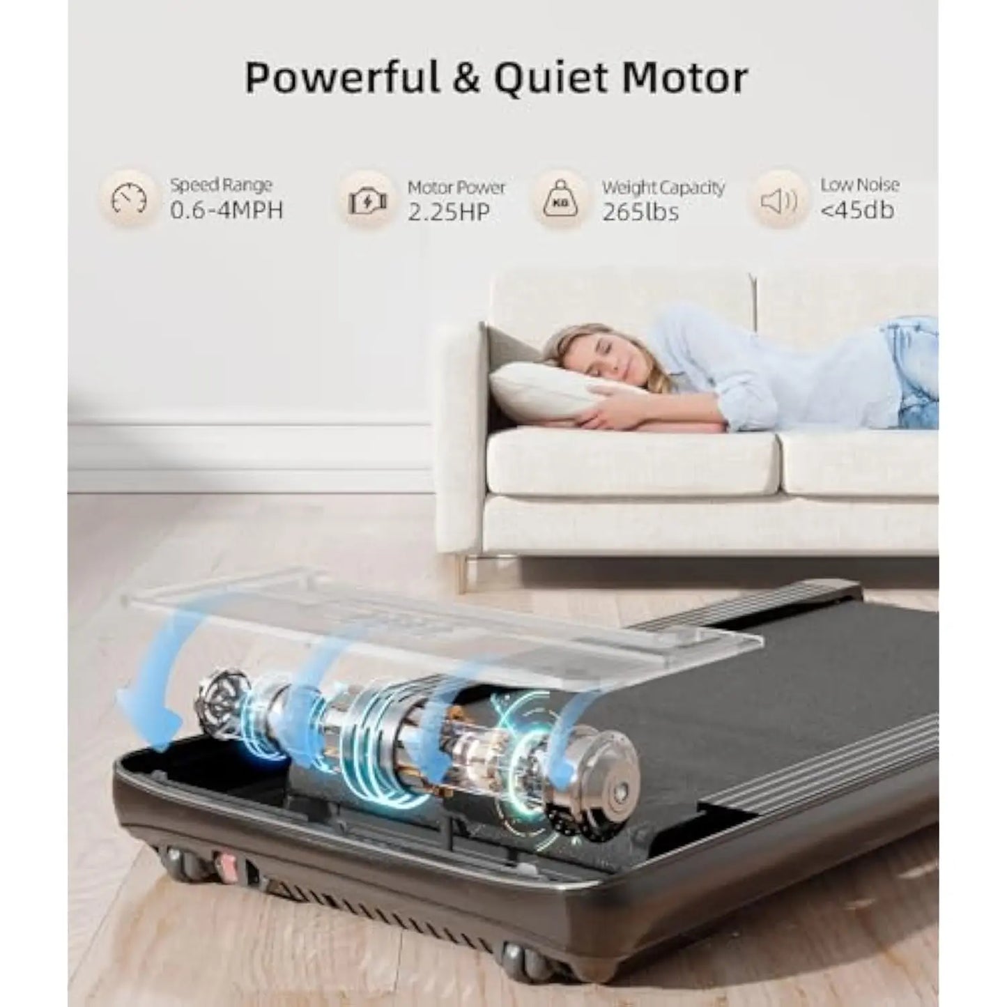Walking Pad Under Desk Treadmill Portable for Home Office