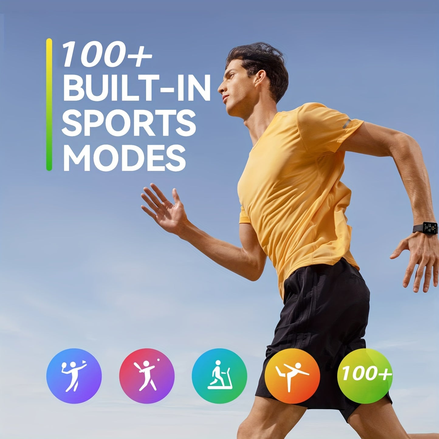 1.96" Smart Watch with 100+ Sports Modes, Wireless Calls