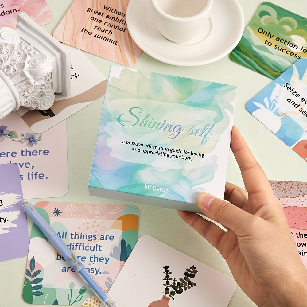 Inspirational Affirmation Cards for Women & Men - 50 Double-Sided