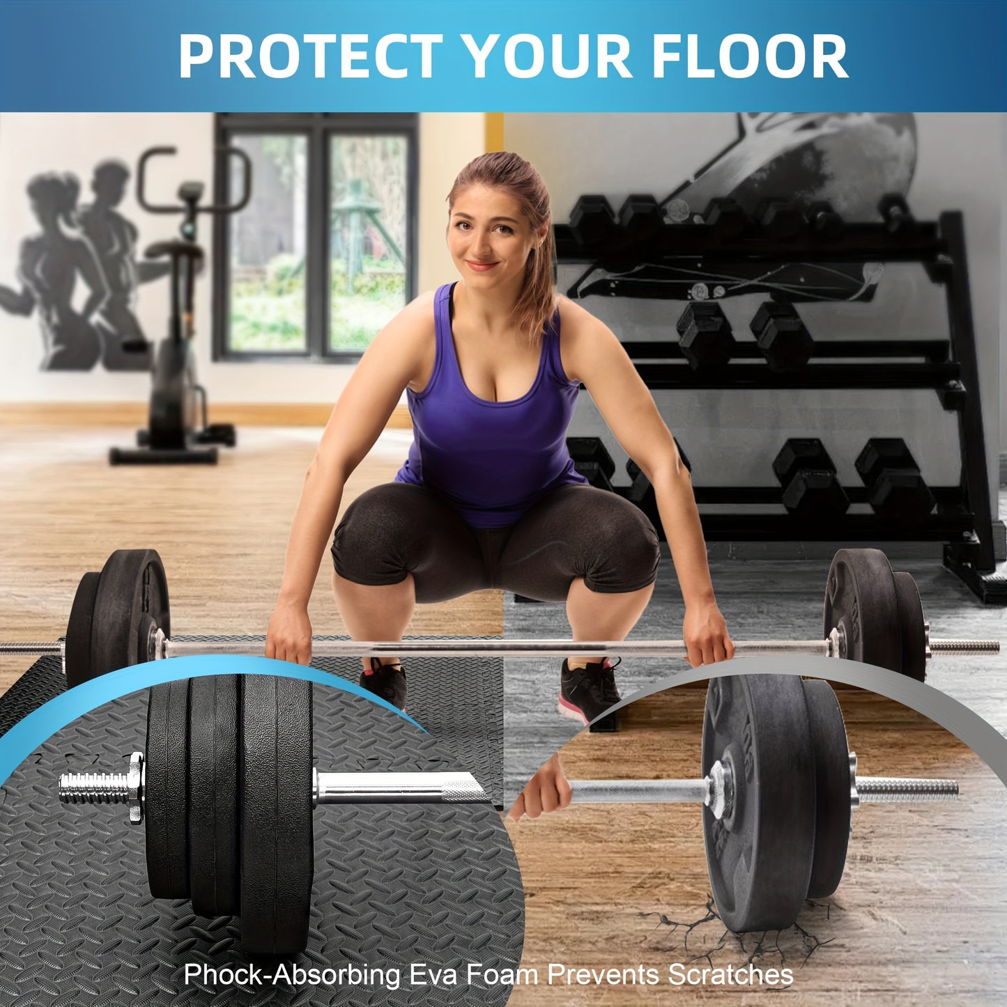 24 Piece EVA Foam Exercise Mat Set Interlocking Tiles for Home Gym MMA Gymnastics Non Slip Protective Flooring