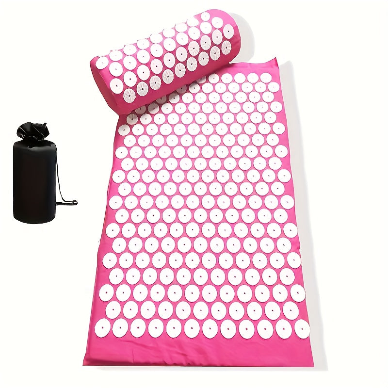 Relaxing 3-Piece Acupressure Mat Set with Pillow and Carry Bag