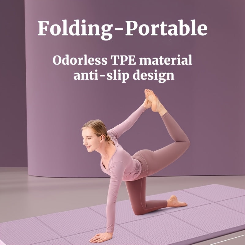 Premium Non-Slip TPE Yoga Mat with Shoulder Strap – Ideal for Pilates, Fitness, and Home Workouts