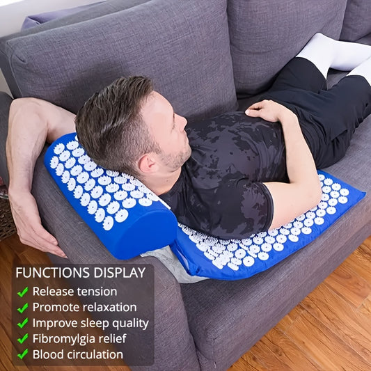 Relaxing 3-Piece Acupressure Mat Set with Pillow and Carry Bag