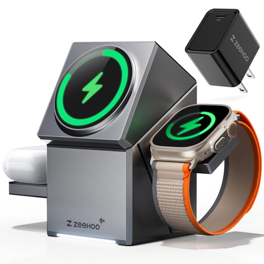 ZEEHOO Wireless Charging Station, CubeTrick-X Qi2 15W Fast Charge