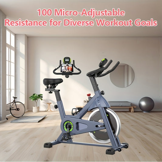 100 Micro-Adjustable Resistance Levels Indoor Exercise Bike