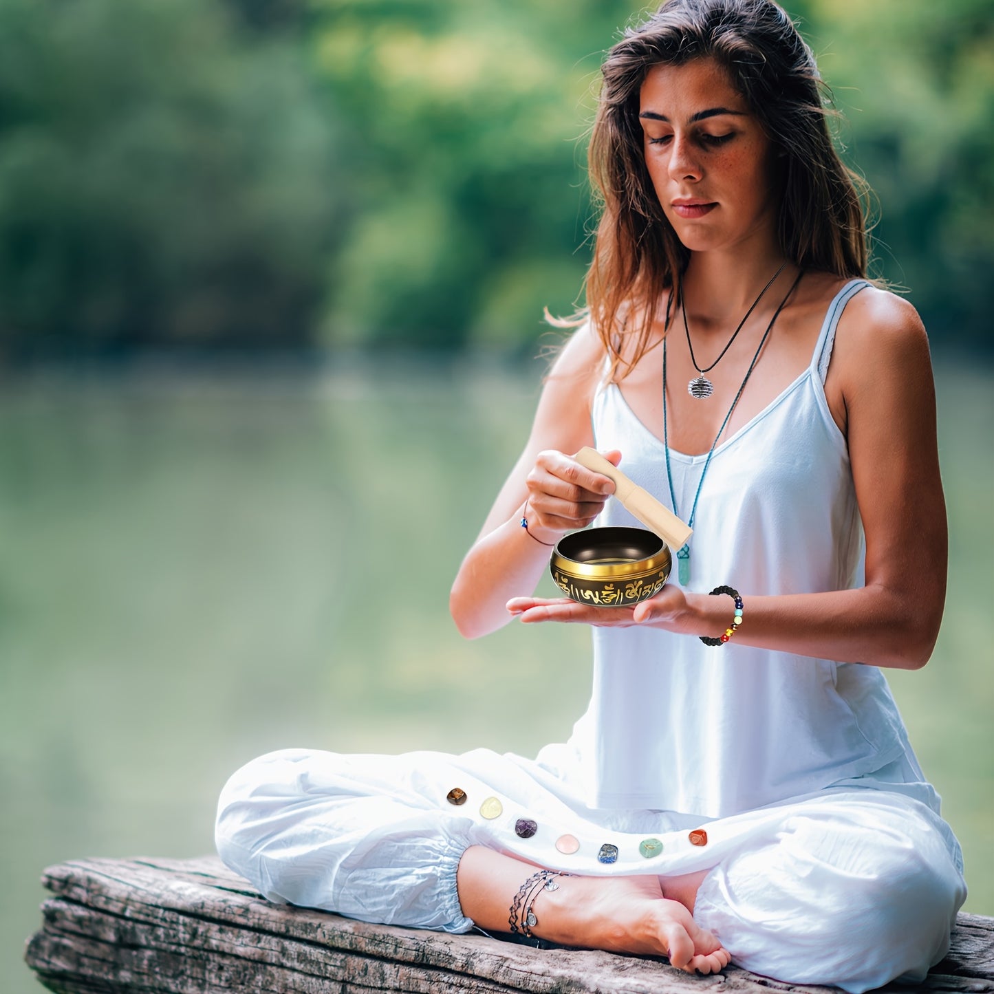 Tibetan Singing Bowls Set For Healing 3.4'' Meditation Sound