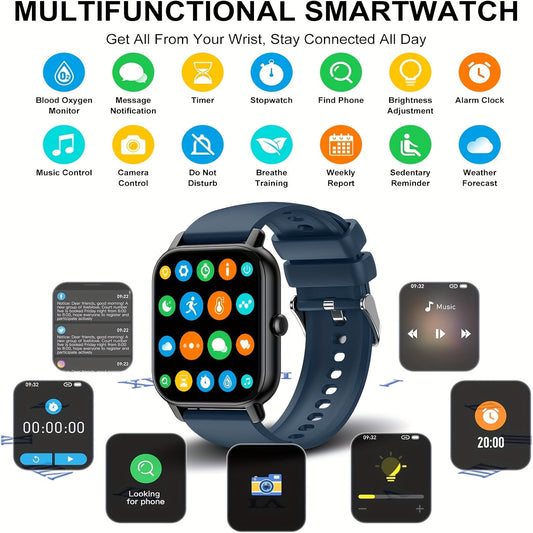 p66 Smartwatch (answering/making calls), 1.8-inch (approximately 1.85 inch) men's and women's smartwatch