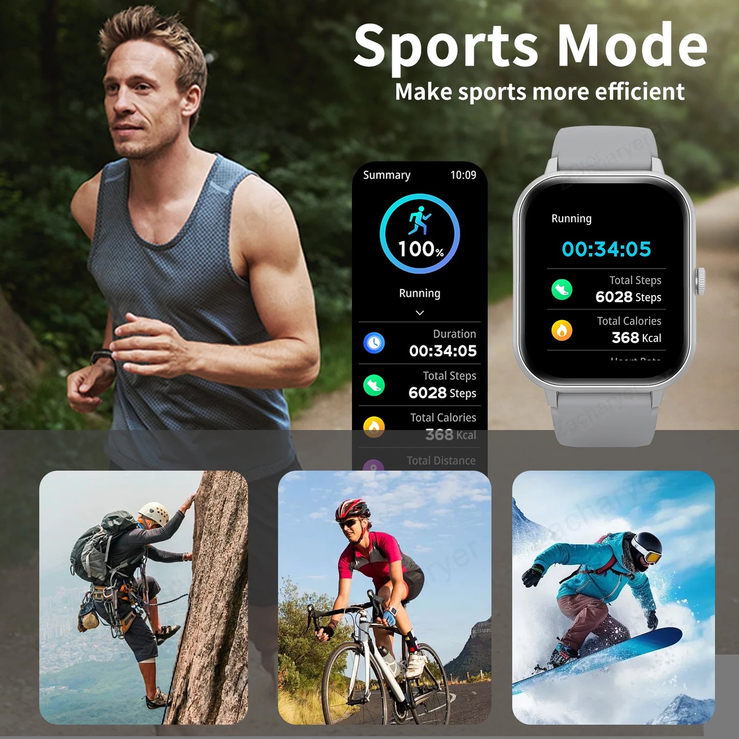 SmartWatch Touch Screen Sport Wireless Calling Fitness Tracker