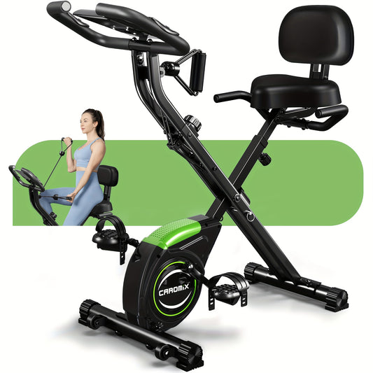 Caromix Folding Exercise Bike, Magnetic Fitness Stationary Bike